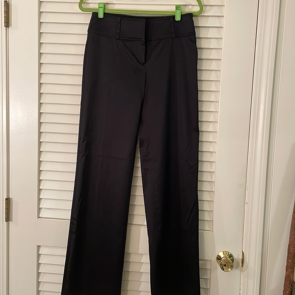 BURBERRY London Wide Triple Loop Waistband Black Tailored Pants